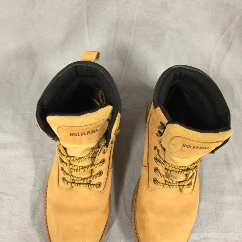 Wolverine Mens Waterproof Leather Work Boots Wheat Tan W10642 Size 10M